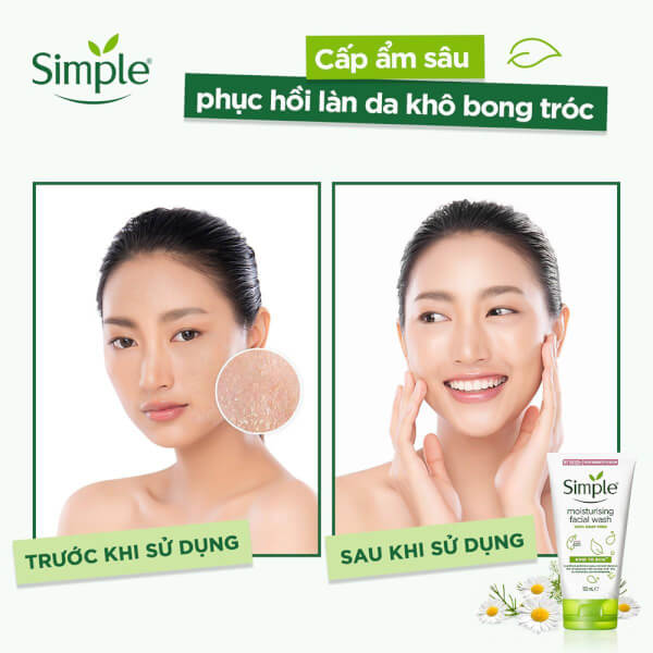 Sữa Rửa Mặt Simple Moisturising Facial Wash Dưỡng Ẩm Cho Da Nhạy Cảm 150ml
