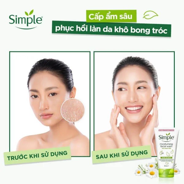 Sữa Rửa Mặt Simple Moisturising Facial Wash Dưỡng Ẩm Cho Da Nhạy Cảm 150ml