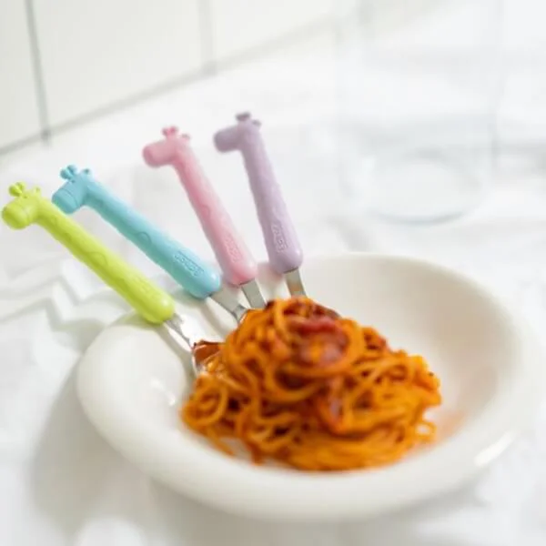 Nĩa inox tập ăn cho bé Edison (hồng)