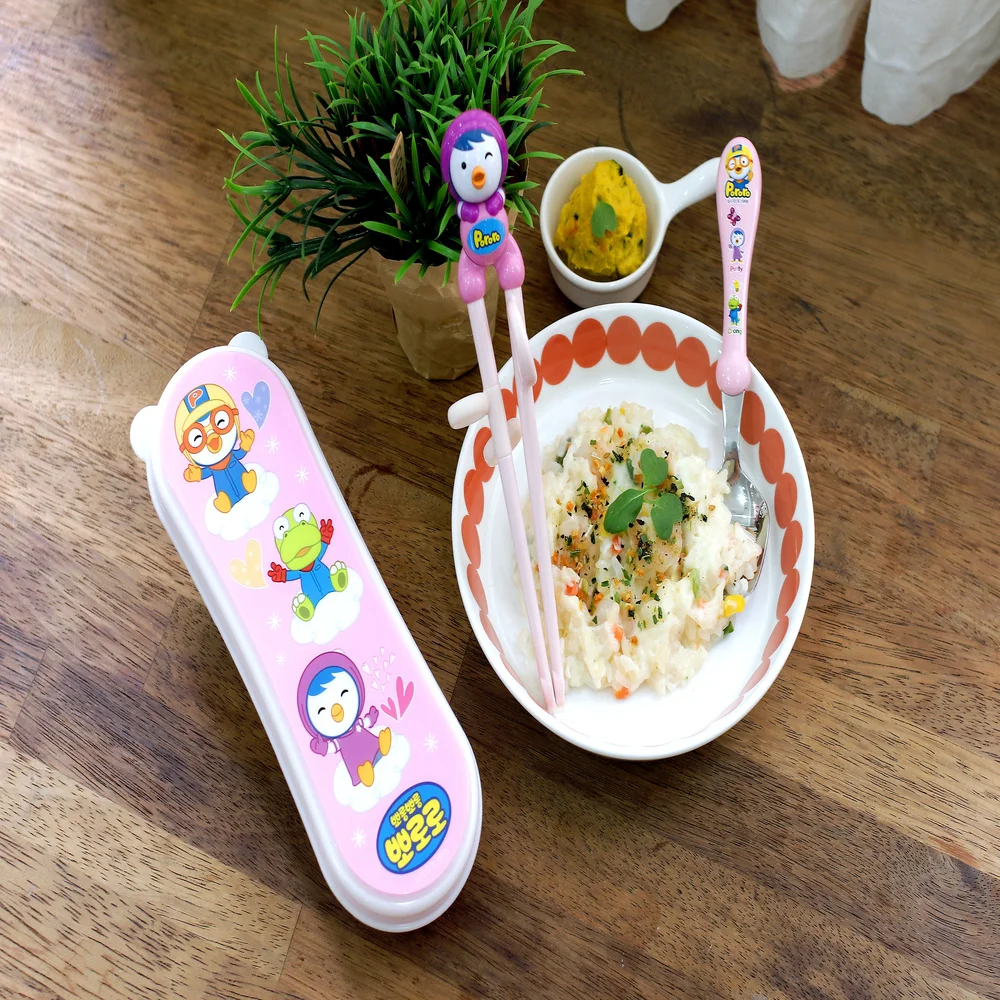 Bộ muỗng đũa tập ăn cho bé Edison (Hồng)