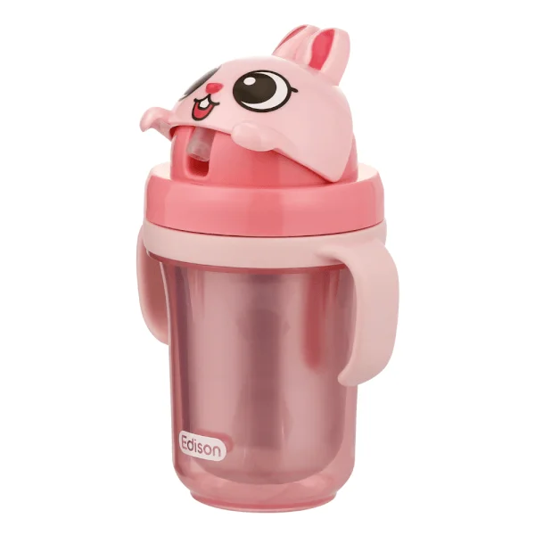 Bình tập uống inox 3D Edison (Hồng)