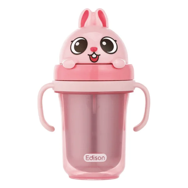 Bình tập uống inox 3D Edison (Hồng)