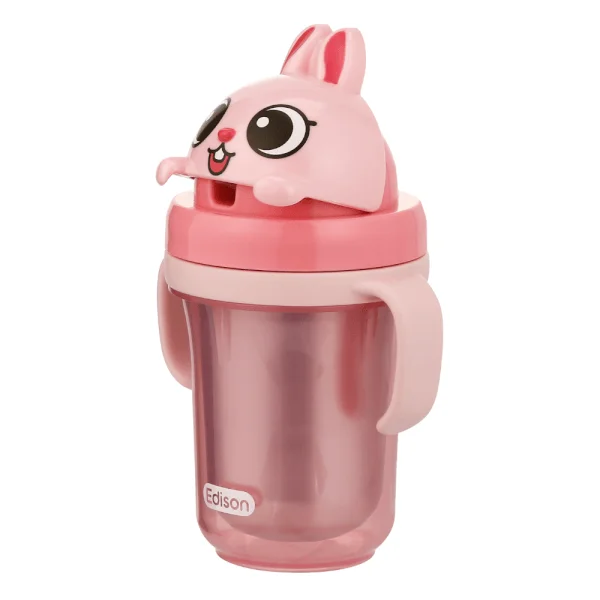 Bình tập uống inox 3D Edison (Hồng)