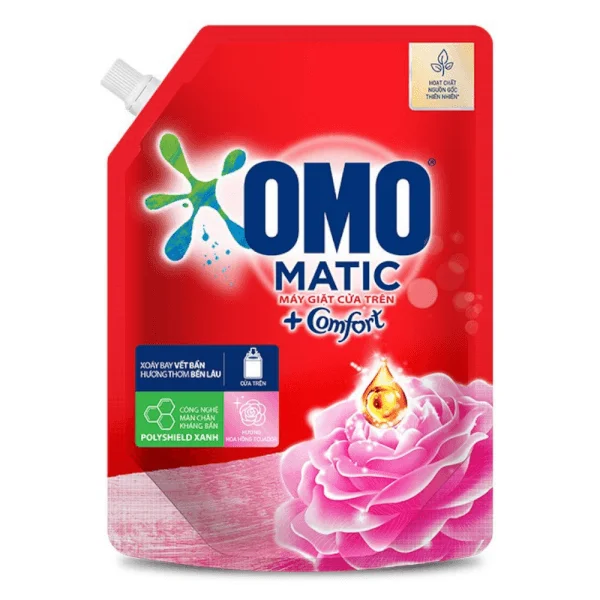 Nước giặt Omo Matic hương hoa hồng cửa trên túi 2kg