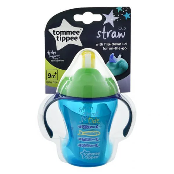 Bình tập uống có ống hút cho bé Tommee Tippee Training Straw 230ml từ 9 tháng - Xanh Lá
