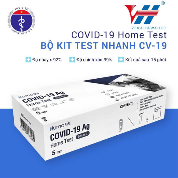 Bộ xét nghiệm nhanh COVID-19 tại nhà Humasis COVID-19 Ag Home Test (Bộ 5 test)