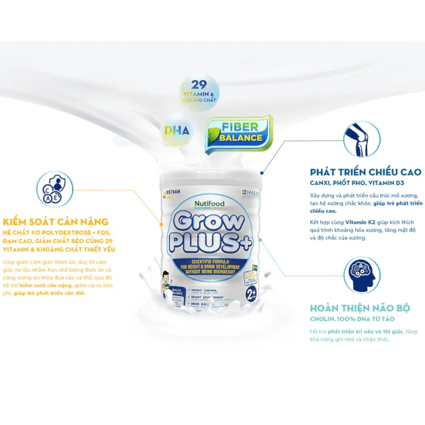 Combo 2 Sữa GrowPLUS+ Trắng, 2 tuổi, 850G