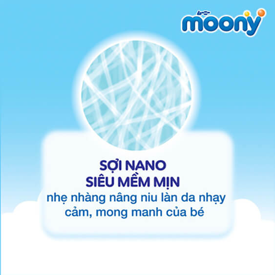 Combo 3 Tã dán sơ sinh Moony (dưới 5kg, 90 miếng) + 6 miếng