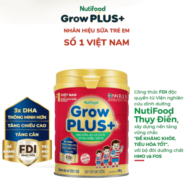 Combo 4 Sữa GrowPLUS Đỏ, 1 tuổi, 900G