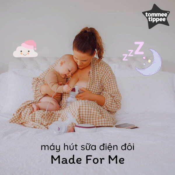 Combo 1 Máy hút sữa điện đôi Tommee Tippee - Made for Me & 1 Túi cho mẹ Bellotte Y20010B (đen)