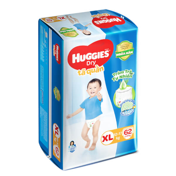 Bỉm tã quần Huggies Dry size XL 62 miếng (12-17kg) (Sản phẩm sẽ được giao với bao bì ngẫu nhiên)