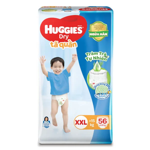 Combo 2 gói Bỉm tã quần Huggies Dry size XXL 56 miếng (15-25kg) (Sản phẩm sẽ được giao với bao bì ngẫu nhiên)