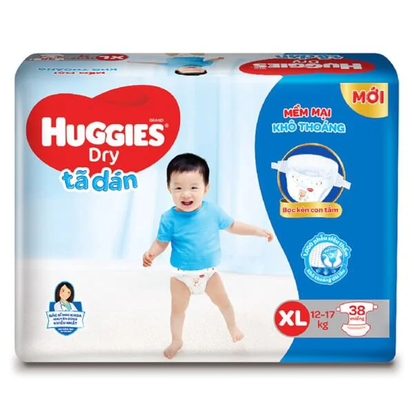 Bỉm tã dán Huggies Dry size XL 38 miếng (11-16kg)