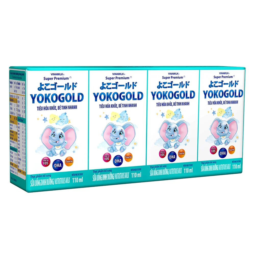 Thùng sữa uống dinh dưỡng Vinamilk Yoko Gold 110ml (Lốc 4 hộp)