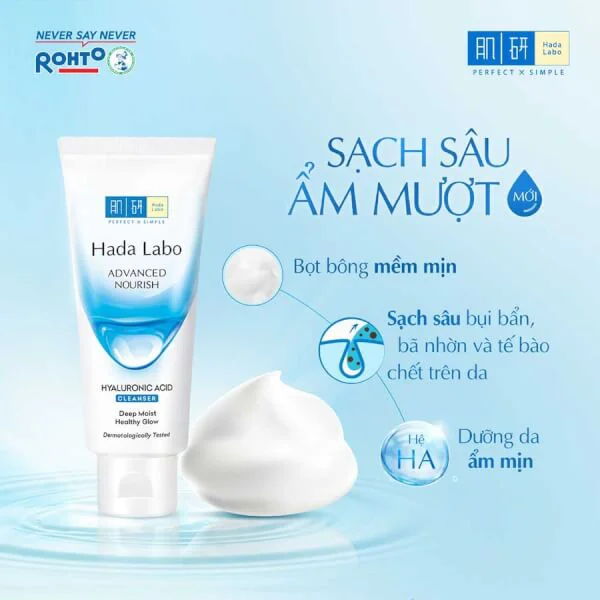 Sữa rửa mặt Hada Labo Advanced Nourish Hyaluron Cleanser 80g