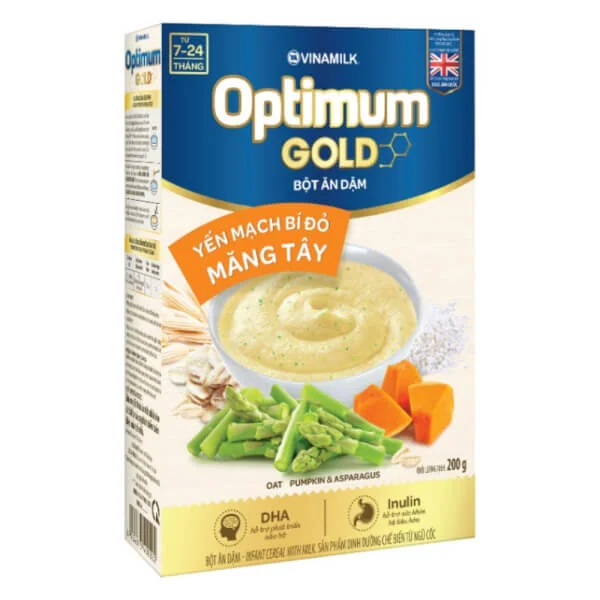 Bột dinh dưỡng Optimum Gold Yến mạch bí đỏ măng tây HG 200g