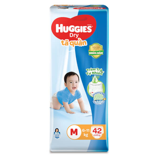Bỉm tã quần Huggies Dry size M 42 miếng (6-11kg) (Sản phẩm sẽ được giao với bao bì ngẫu nhiên)