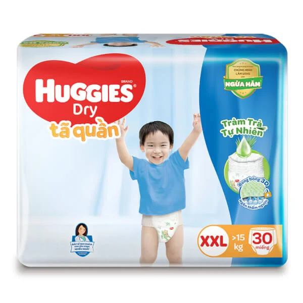 Bỉm tã quần Huggies Dry size XXL 30 miếng (15-25kg) (Sản phẩm sẽ được giao với bao bì ngẫu nhiên)
