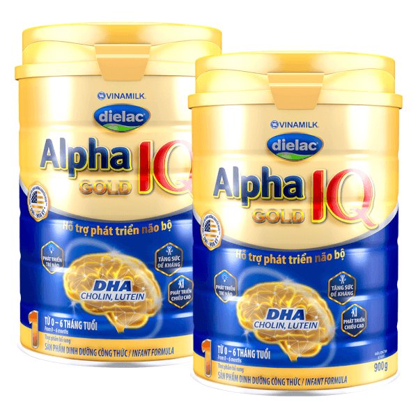 Combo 2 lon Sữa Dielac Alpha Gold IQ 1 900g (0-6 tháng)