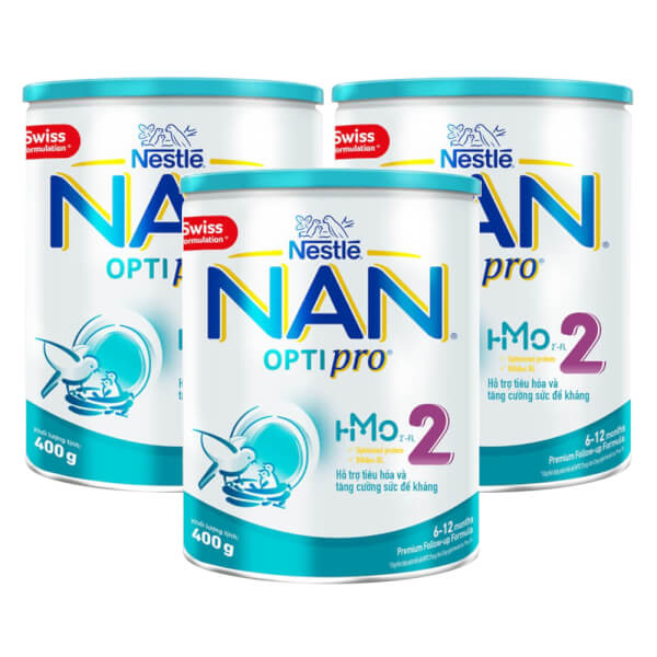 Combo 3 Nestlé NAN OPTIPRO 2, 6-12 tháng, 400g