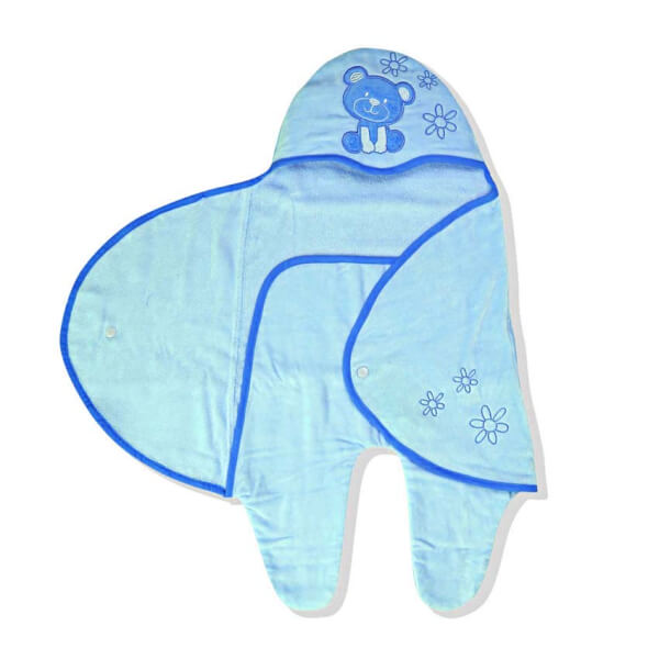 Áo choàng tắm cao cấp cho bé Mollis N28 (mặt gấu xanh)