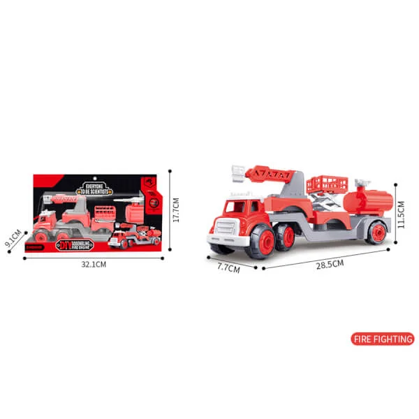 Xe lắp ráp cứu hỏa nhỏ 3 trong 1 CY189999 (Đỏ)