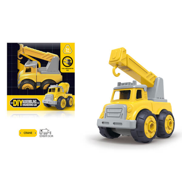 Xe cần cẩu lắp ráp mini CY189977 (Vàng)