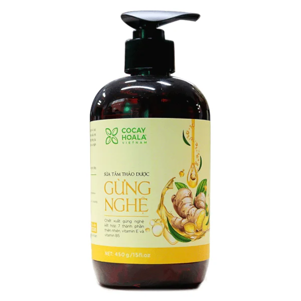 Sữa tắm thảo dược gừng nghệ Cỏ cây hoa lá (450g)