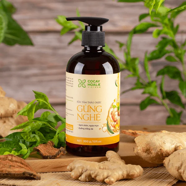 Sữa tắm thảo dược gừng nghệ Cỏ cây hoa lá (450g)