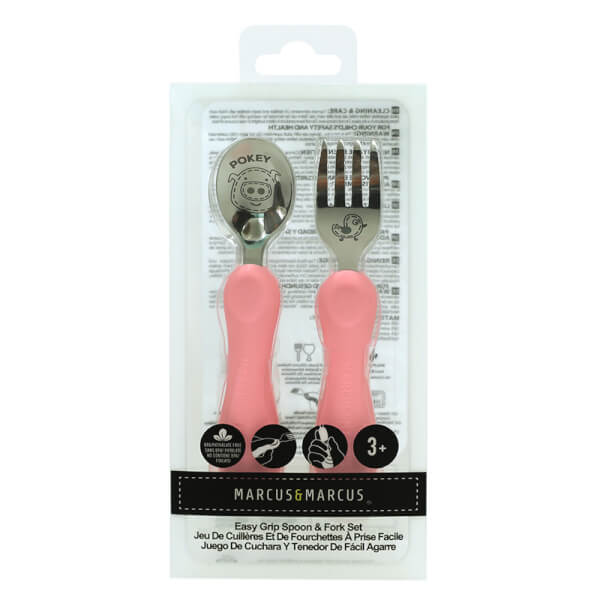 Bộ thìa nĩa ăn dặm cho bé Easy Grip Marcus & Marcus, từ 3 tuổi - Pokey