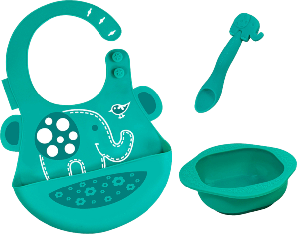 Bộ đồ dùng ăn dặm silicon Baby Marcus & Marcus, cho bé từ 6 tháng - Ollie