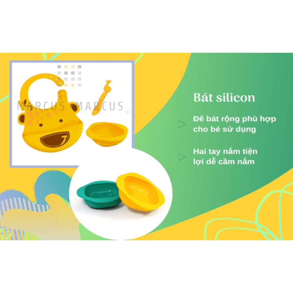 Bộ đồ dùng ăn dặm silicon Baby Marcus & Marcus, cho bé từ 6 tháng - Lola