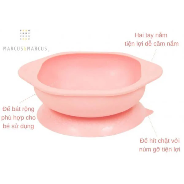 Bát ăn dặm silicon có đế hút chân không chống đổ cho bé Marcus & Marcus, từ 12 tháng - Pokey
