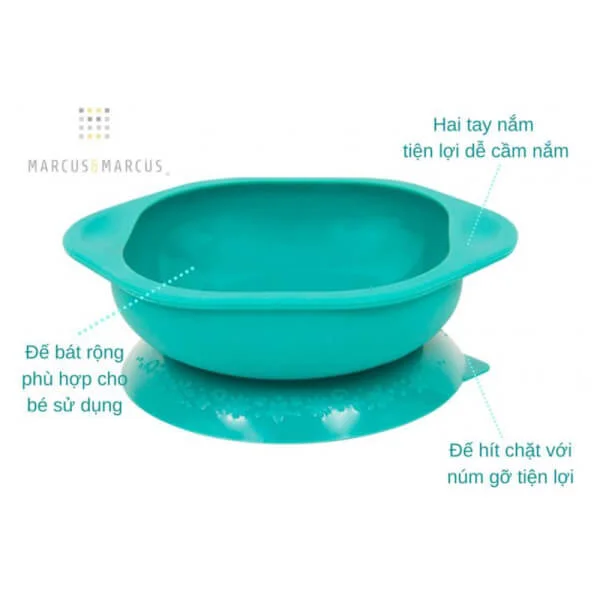 Bát ăn dặm silicon có đế hút chân không chống đổ cho bé Marcus & Marcus, từ 12 tháng - Ollie