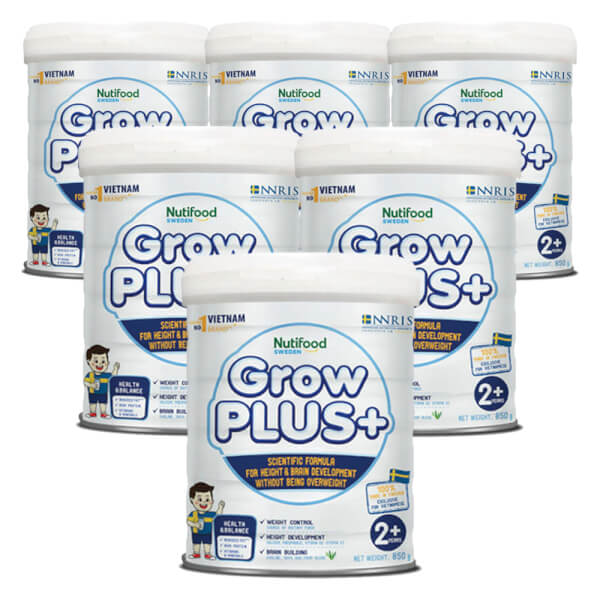 Combo 6 Sữa GrowPLUS Trắng, 2 tuổi, 850G