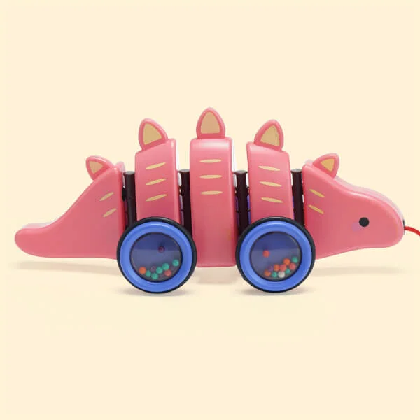 Xe kéo thú nhún vui vẻ khủng long JS047326 (Đỏ)