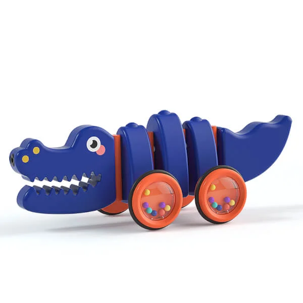 Xe kéo thú nhún vui vẻ cá sấu JS047324 (Xanh dương)