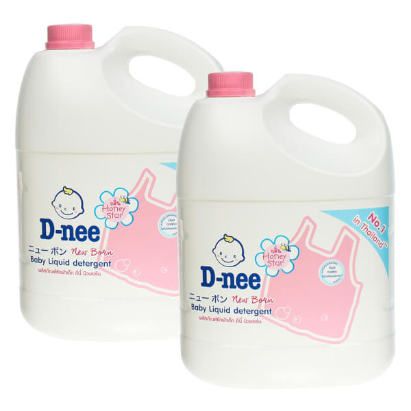 Combo 2 Nước giặt quần áo em bé D-nee Hồng - Honey Star 3L