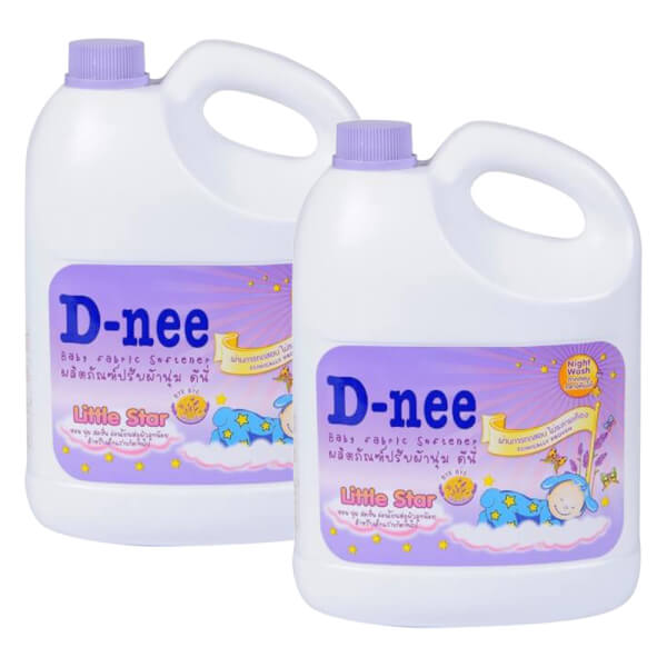 Combo 2 Nước xả mềm quần áo em bé D-nee Tím -Little Star 3L