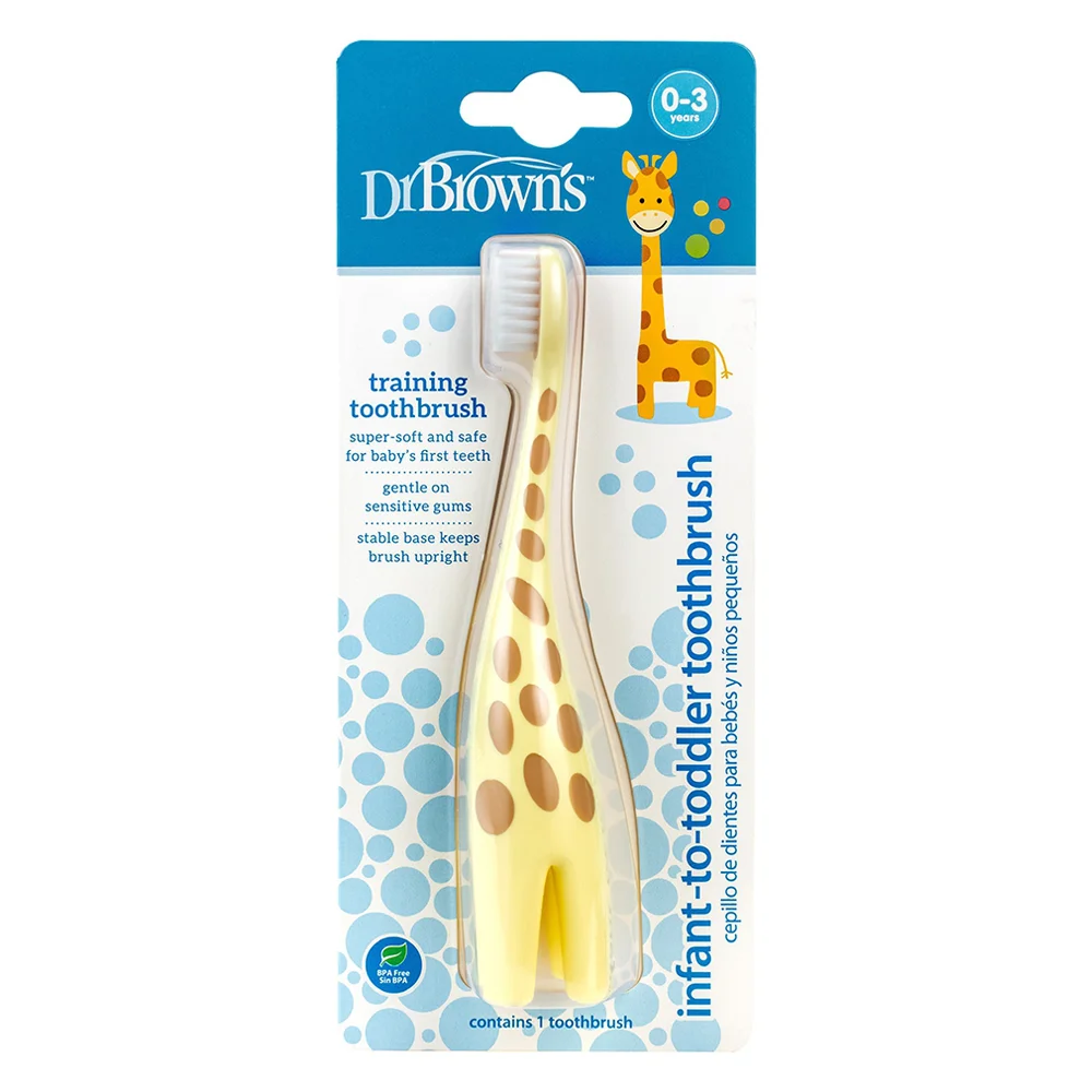Bàn chải đánh răng cho bé hình con hươu cao cổ cho trẻ từ 0-3 tuổi