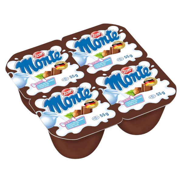 Thực phẩm bổ sung: Váng sữa Zott Monte hương Sô cô la 55g - Lốc 4