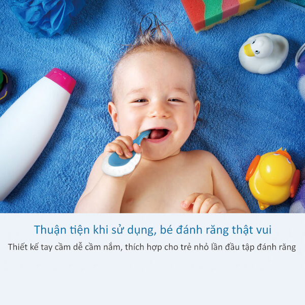 Bàn chải răng em bé KUKU (0-3 tuổi, Hồng)