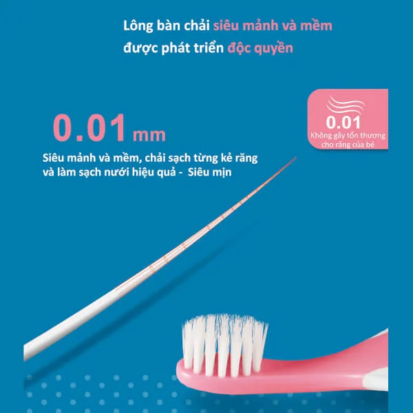 Bàn chải răng em bé KUKU (0-3 tuổi, Hồng)