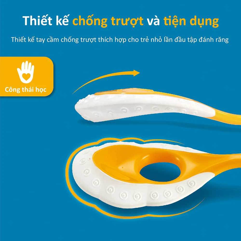 Bàn chải răng em bé KUKU (0-3 tuổi, Xanh)