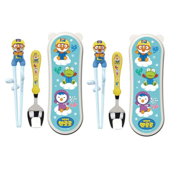 Combo 2 Bộ muỗng đũa tập ăn cho bé Edison (Xanh)