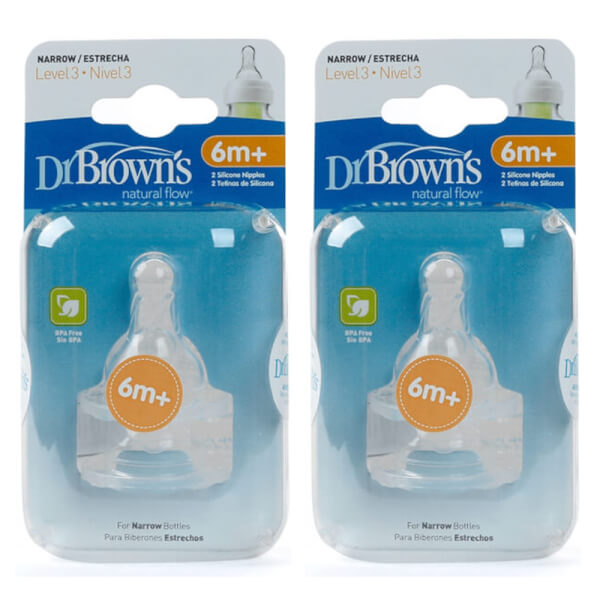 Combo 2 Núm ty bình sữa cổ hẹp Dr Brown