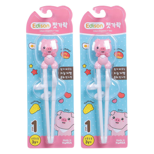 Combo 2 Đũa nhựa Edison heo hồng