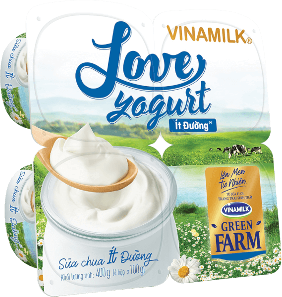 Sữa chua Vinamilk Love Yogurt Green Farm Ít Đường 100g
