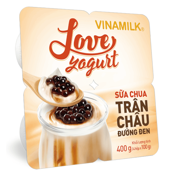 Sữa chua Vinamilk Love Yogurt Trân Châu Đường Đen 100g