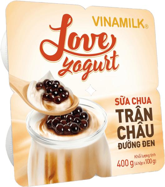 Sữa chua Vinamilk Love Yogurt Trân Châu Đường Đen 100g